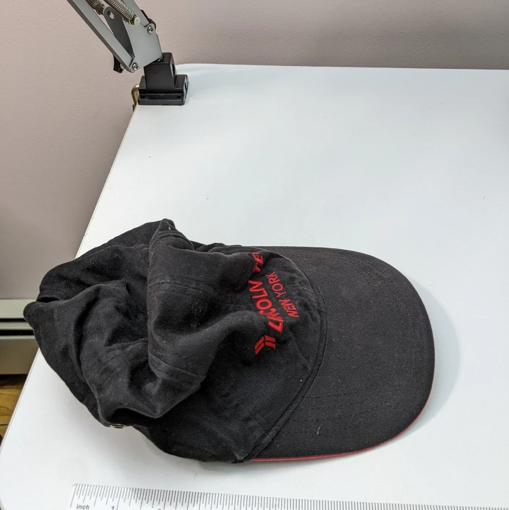 Lincoln Tech New York Embroidered Hat, Black/Red with Adj, Size Strap, One Size